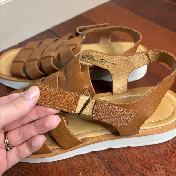 Madewell sz 8 Leather Fisherman Flatform Sandal English Saddle Brown Platform - Picture 5 of 9